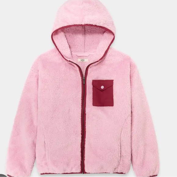 Ugg Kadence Fluffy Sherpa Oversized Relaxed Fit Hooded Teddy Jacket - Picture 2 of 10